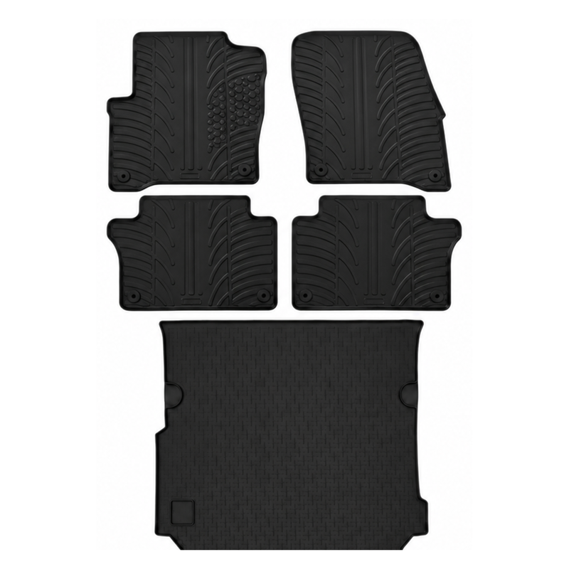 VW Sharan Rubber Boot Liner and Rubber Car Mats Bundle (2010-2022)