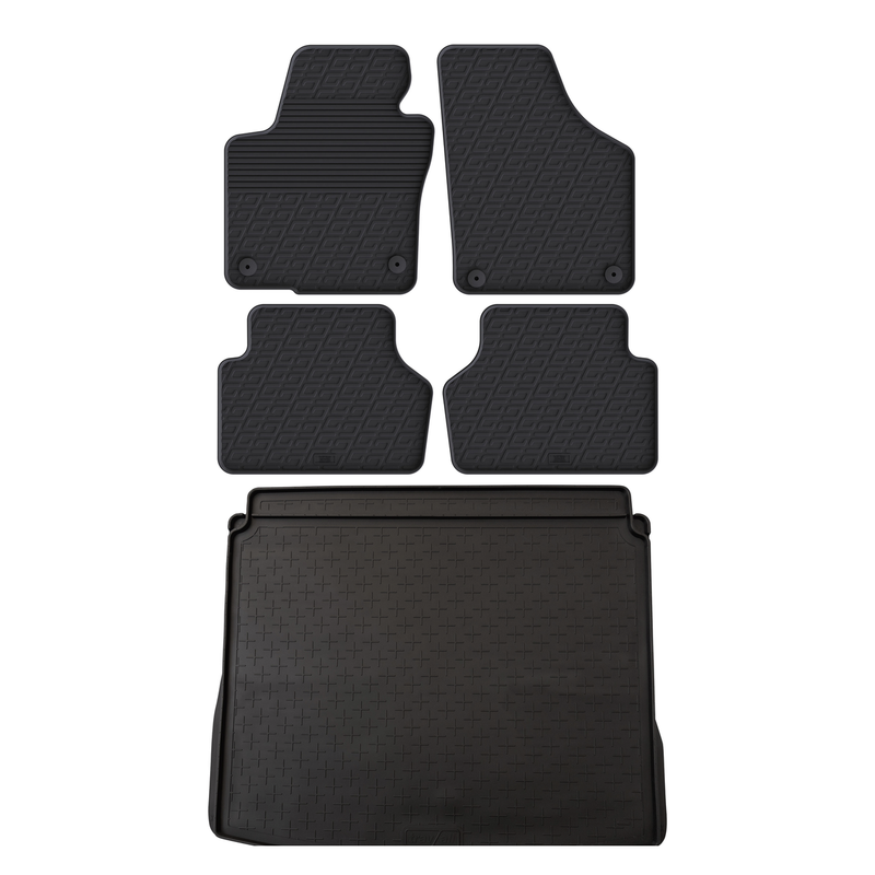 VW Tiguan Rubber Boot Liner and Rubber Car Mats Bundle (2008-2016)