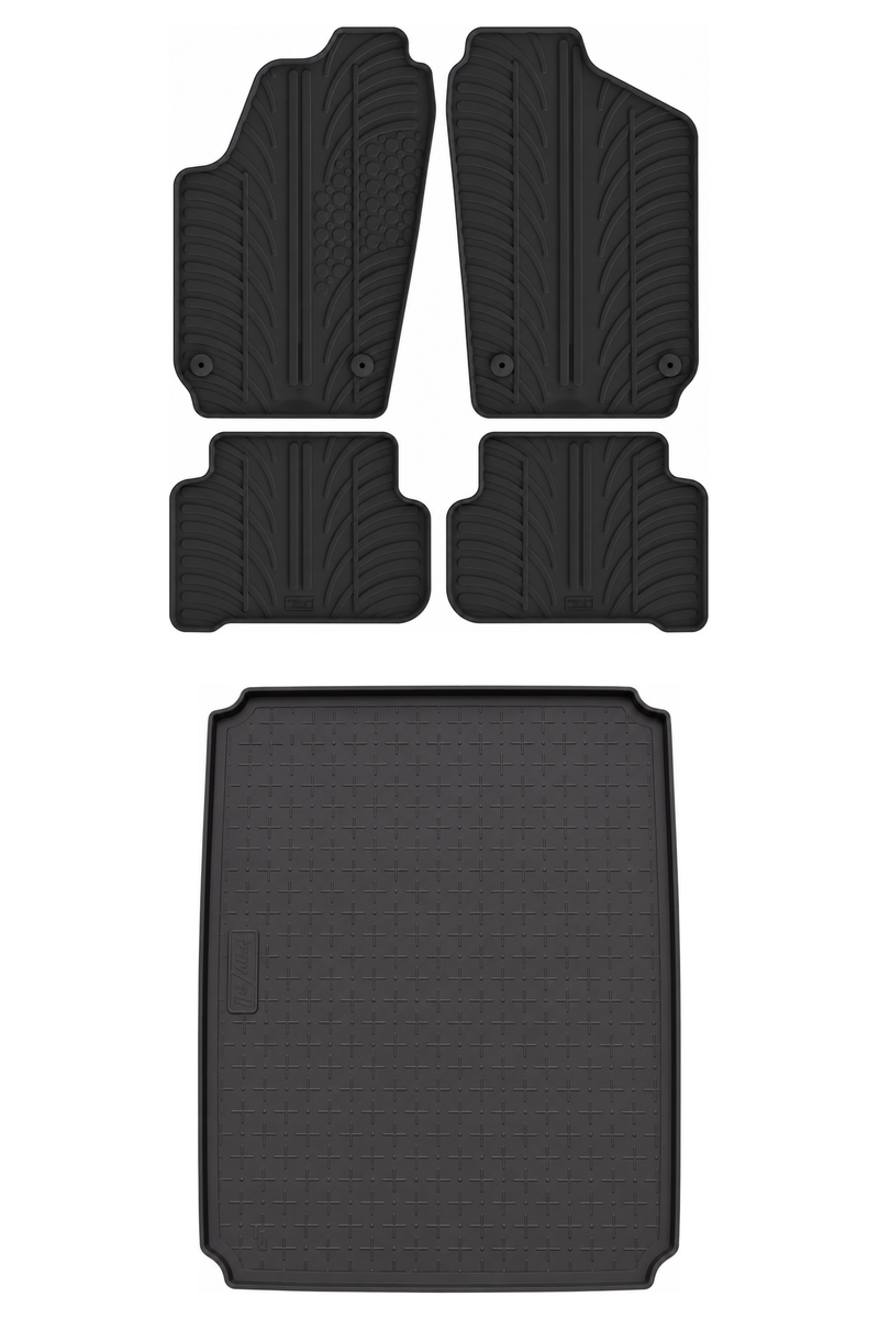 VW Polo Rubber Boot Liner and Rubber Car Mats Bundle (2009-2017)
